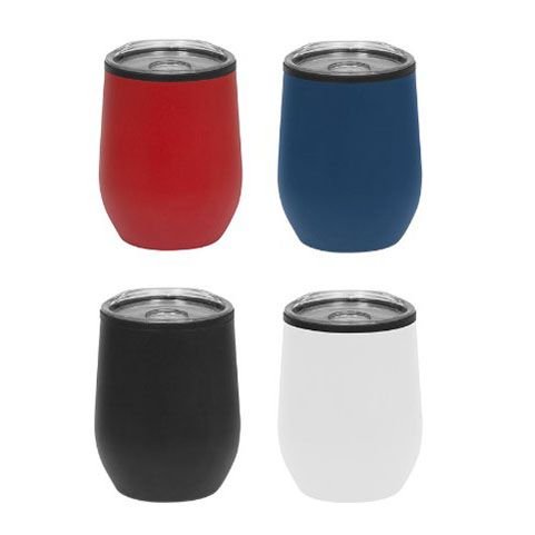VASO 300ML, ACERO INOXIDABLE Y POLIPROPILENO TAPA DE PLASTICO. CAJA DE 48 PZS
